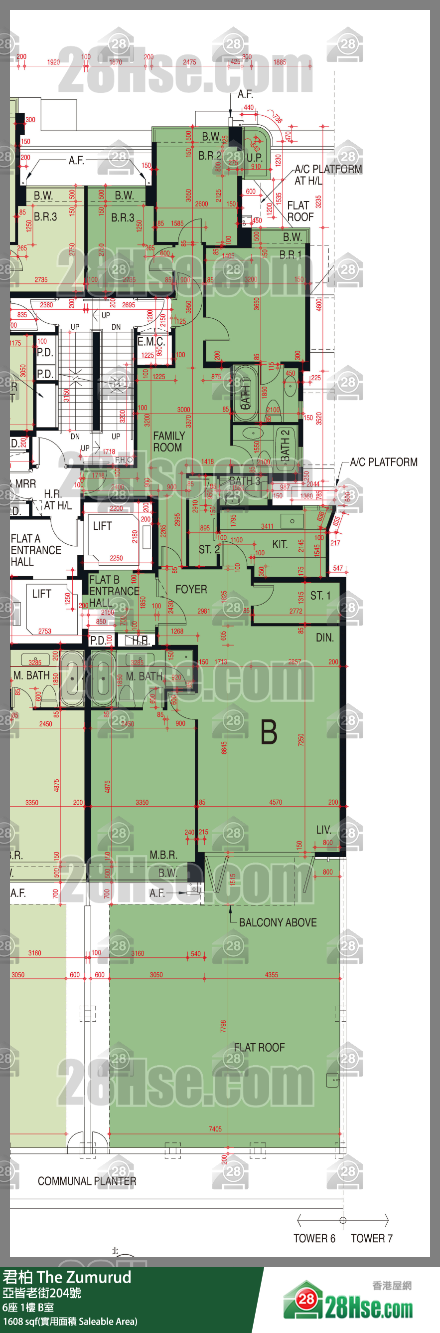 The Zumurud, Flat B, 1/F, Tower 6 FloorPlan