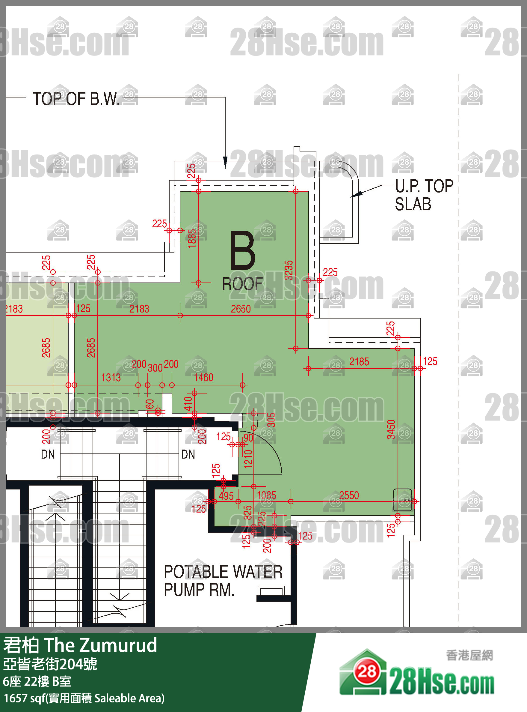 君柏 6座 22楼 B室 平面图