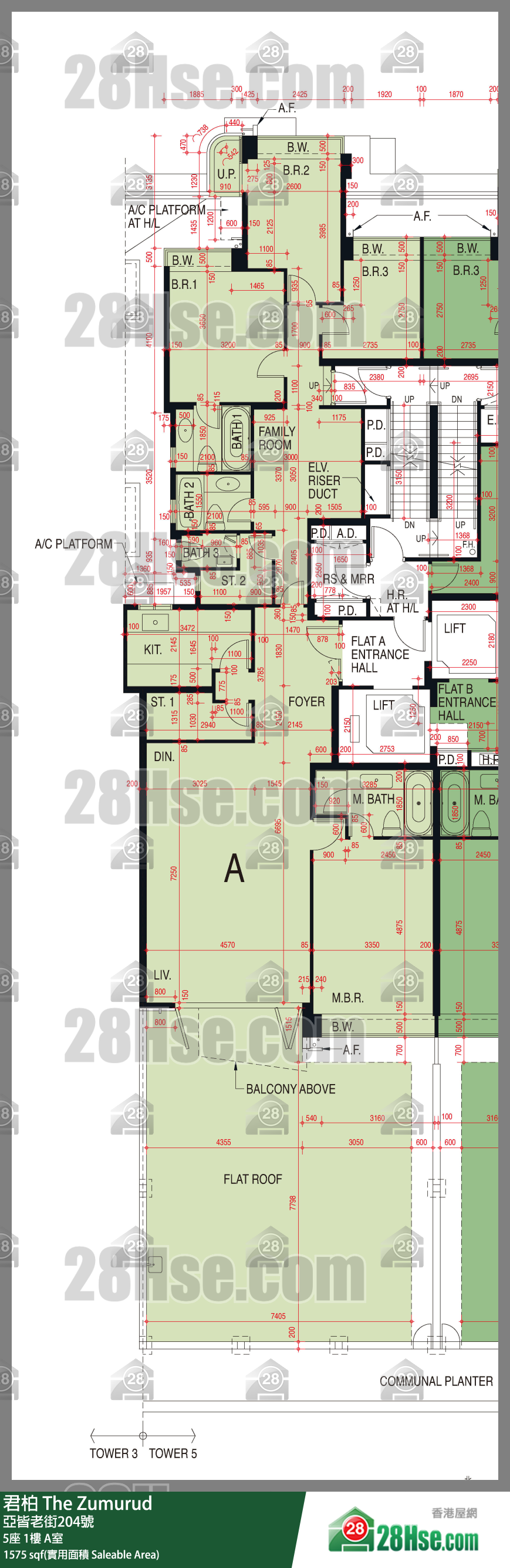 君柏 5座1楼 A室 平面图