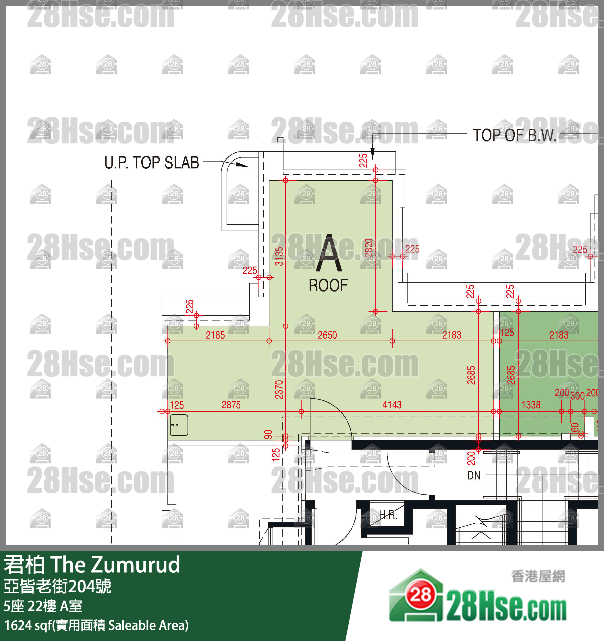 君柏 5座22楼 A室 平面图