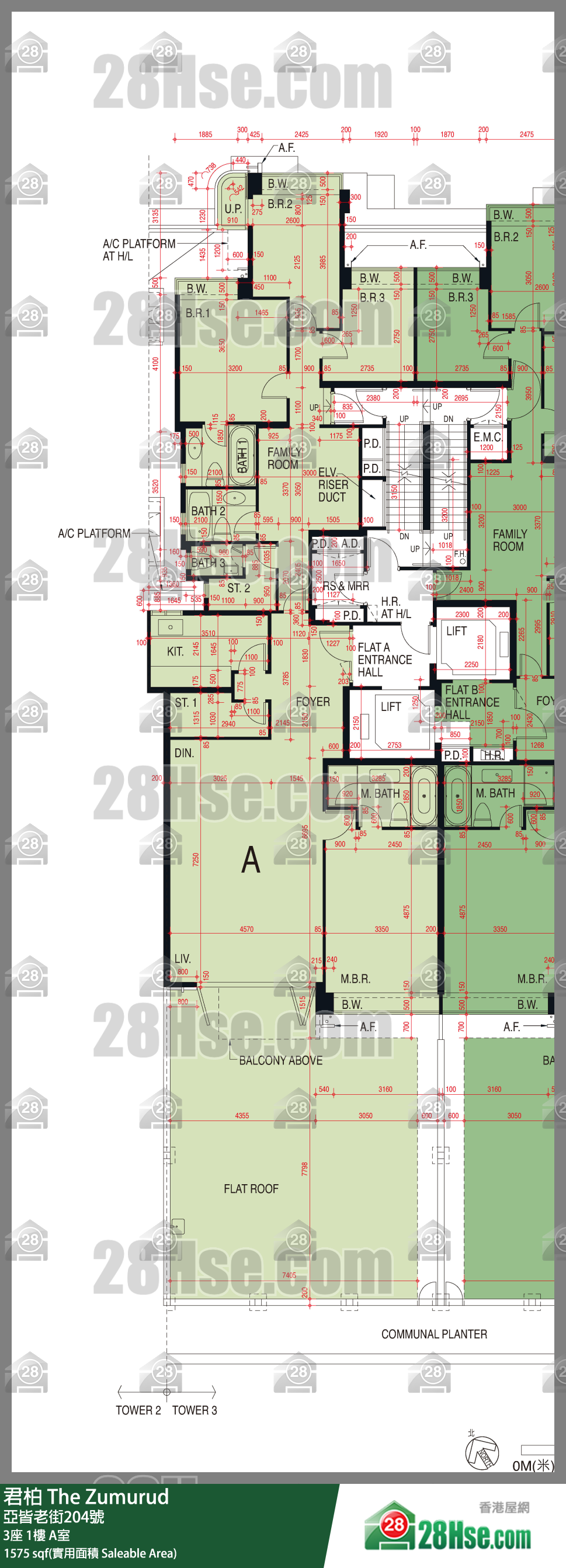 君柏 3座1楼 A室 平面图