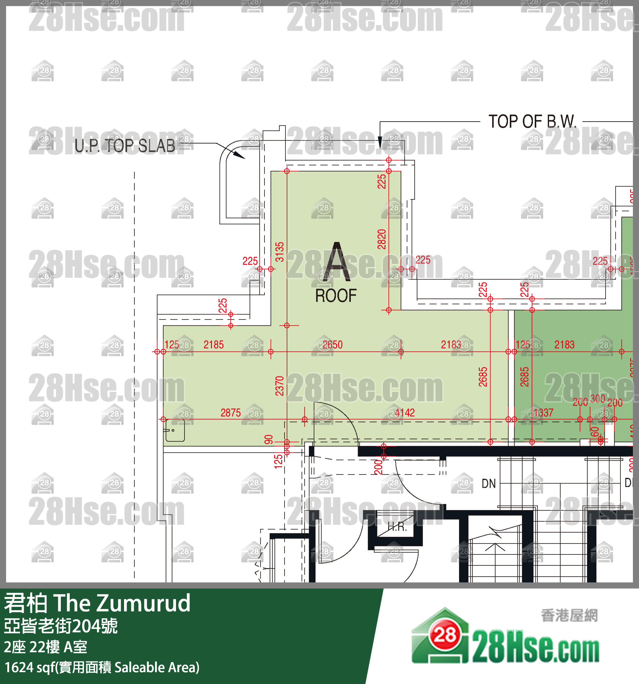君柏 2座22楼 A室 平面图
