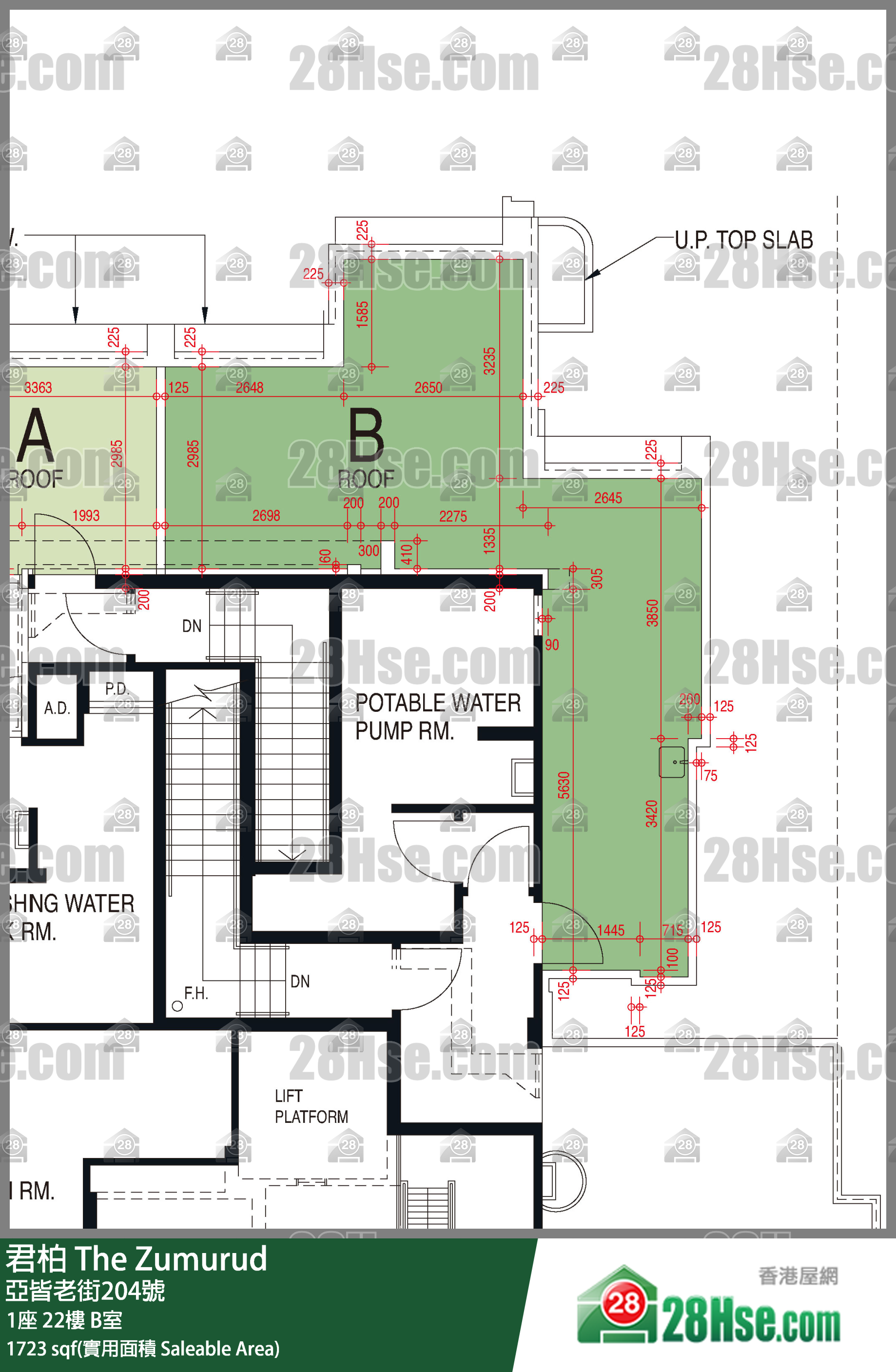 君柏 1座22楼 B室 平面图