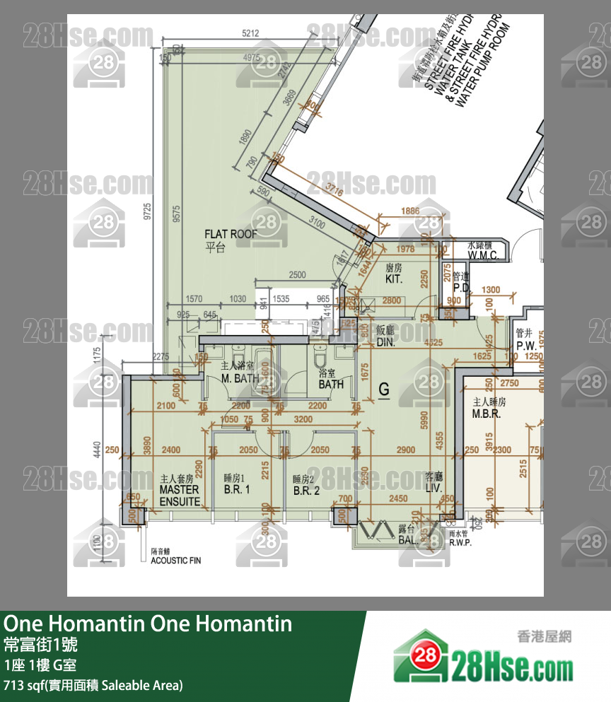 One Homantin 1座 1楼 G室 平面图
