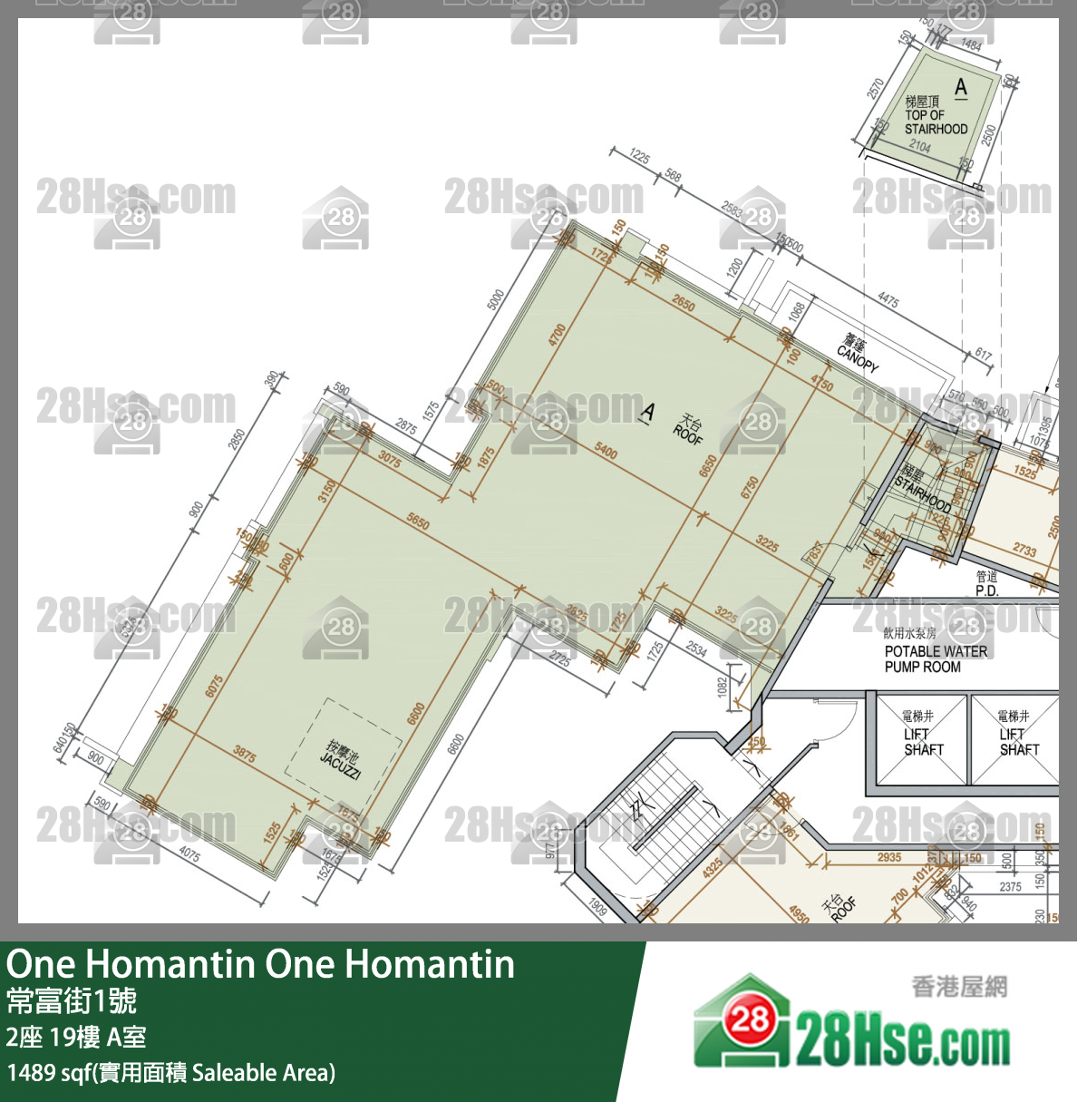 One Homantin 2座 19楼 A室 平面图