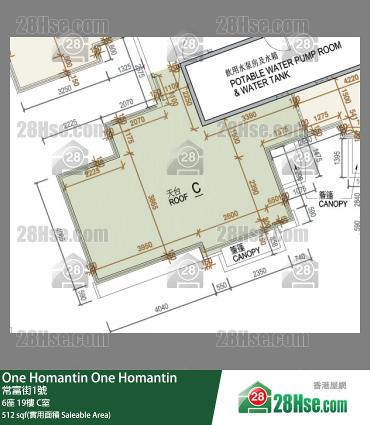 One Homantin 6座 19楼 C室 平面图
