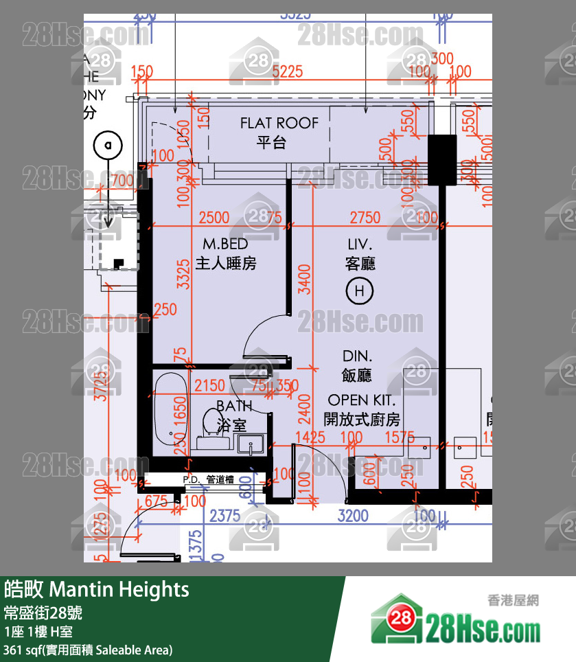 皓畋 1座 1樓 H室 平面圖