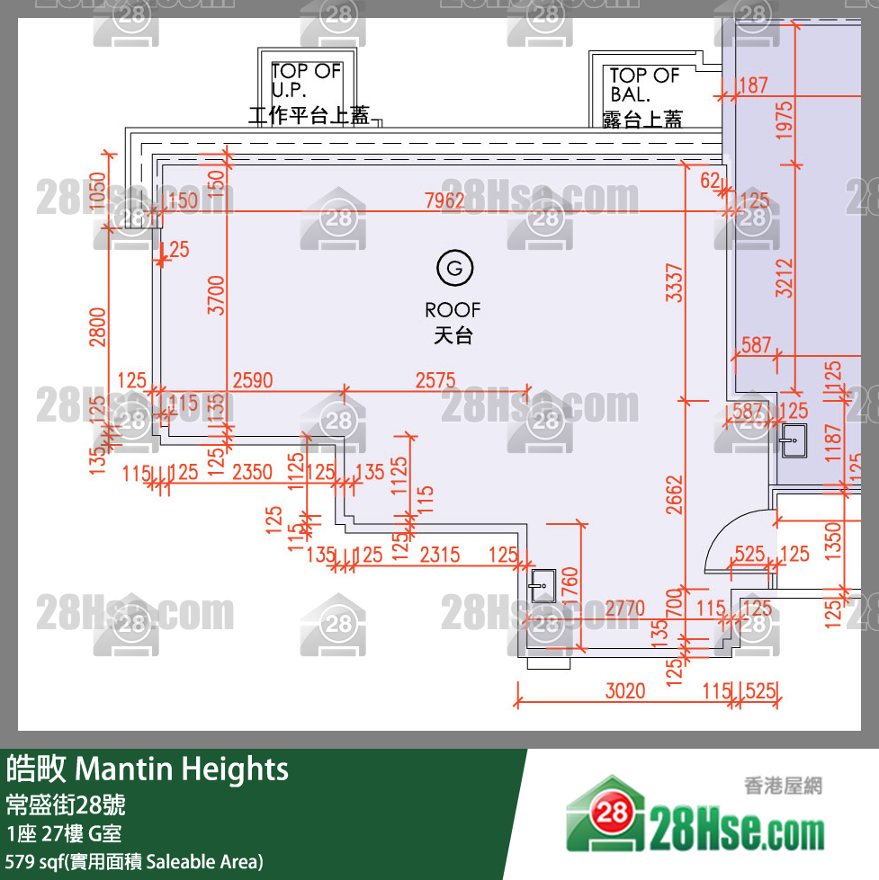 皓畋 1座 27樓 G室 平面圖