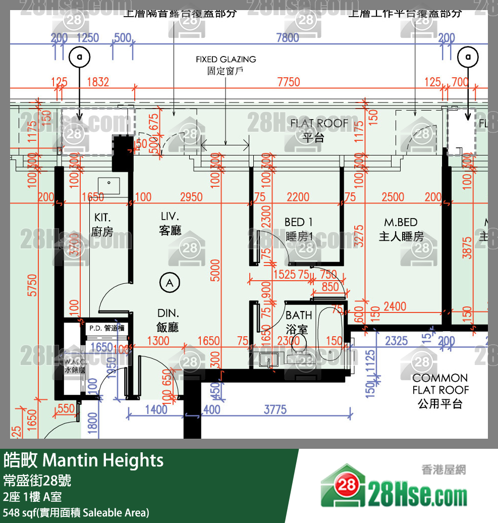 皓畋 2座1樓 A室 平面圖