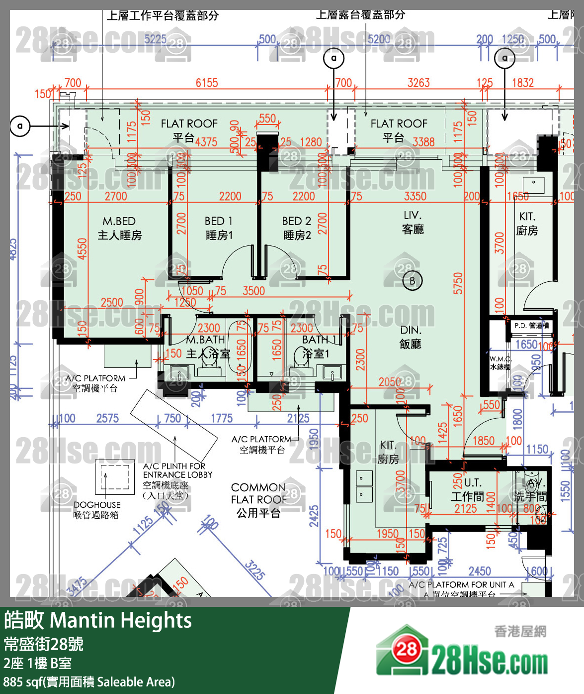 皓畋 2座1樓 B室 平面圖