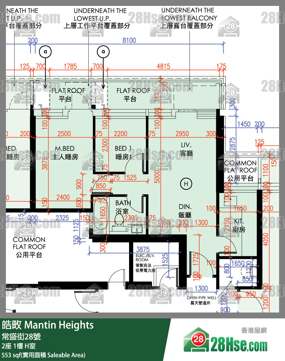 皓畋 2座 1樓 H室 平面圖