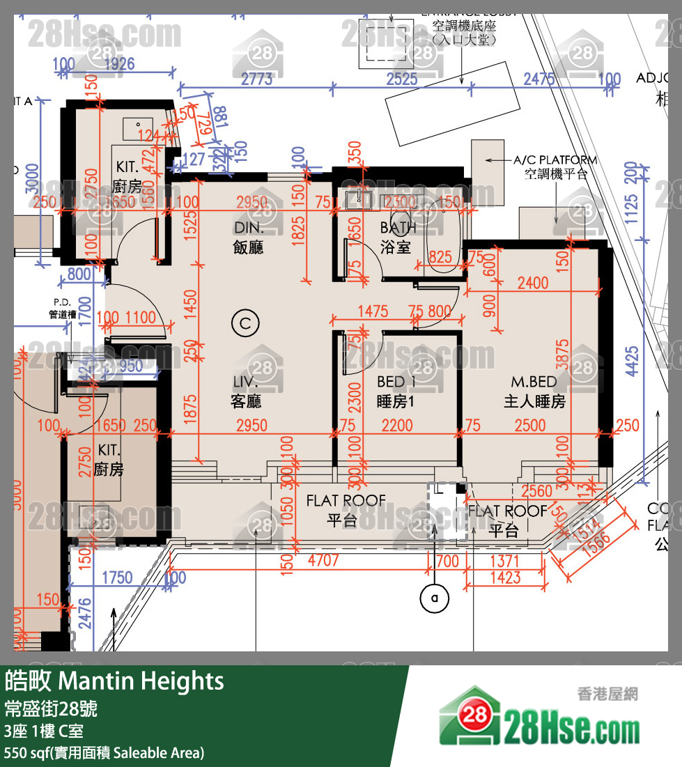皓畋 3座 1樓 C室 平面圖