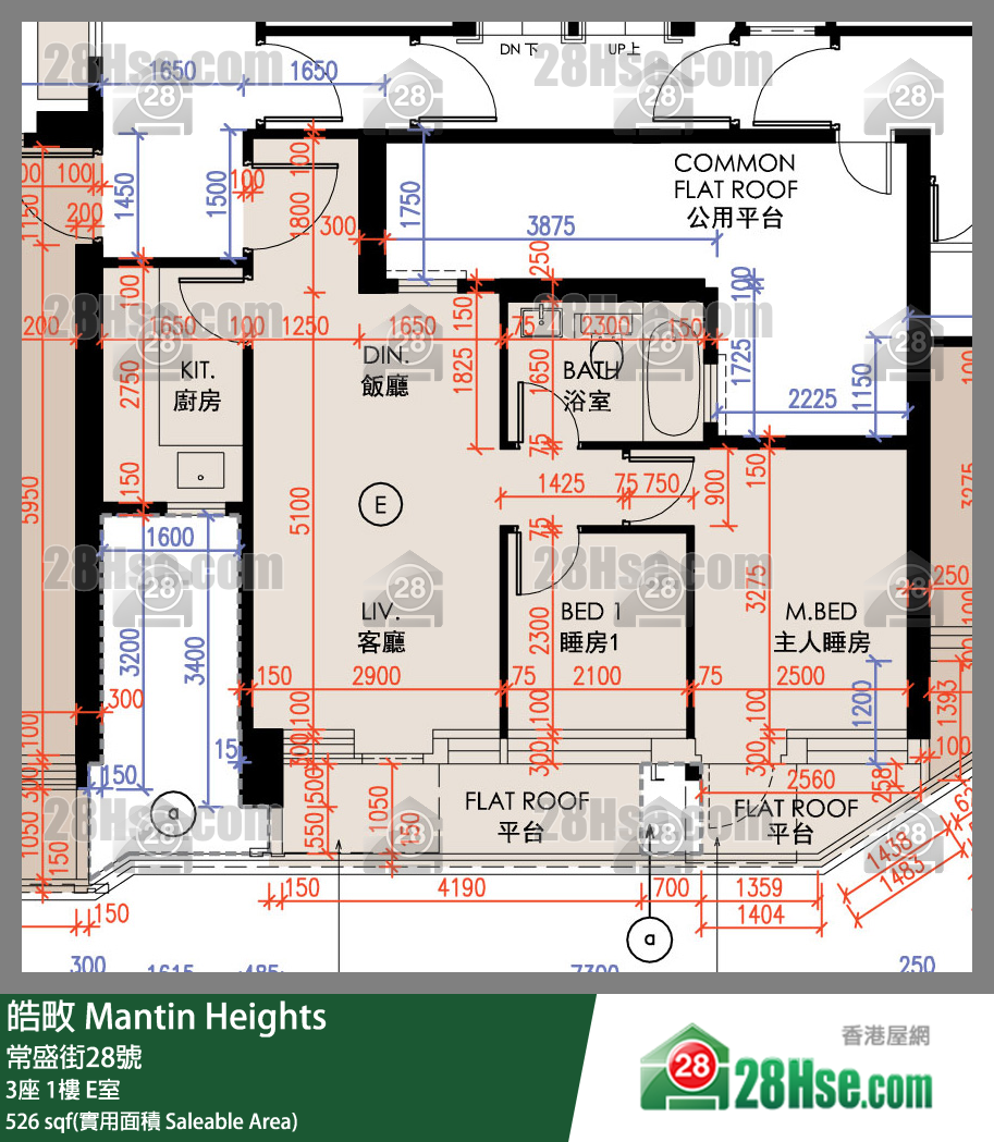 皓畋 3座 1楼 E室 平面图