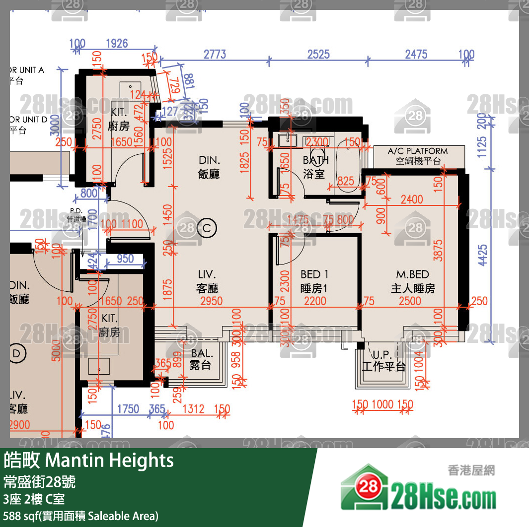 皓畋 3座 2樓 C室 平面圖