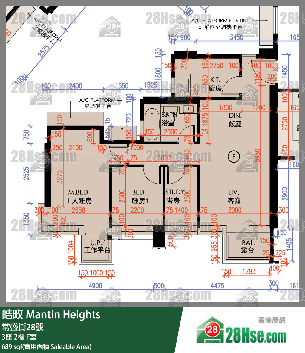 皓畋 3座 2樓 F室 平面圖