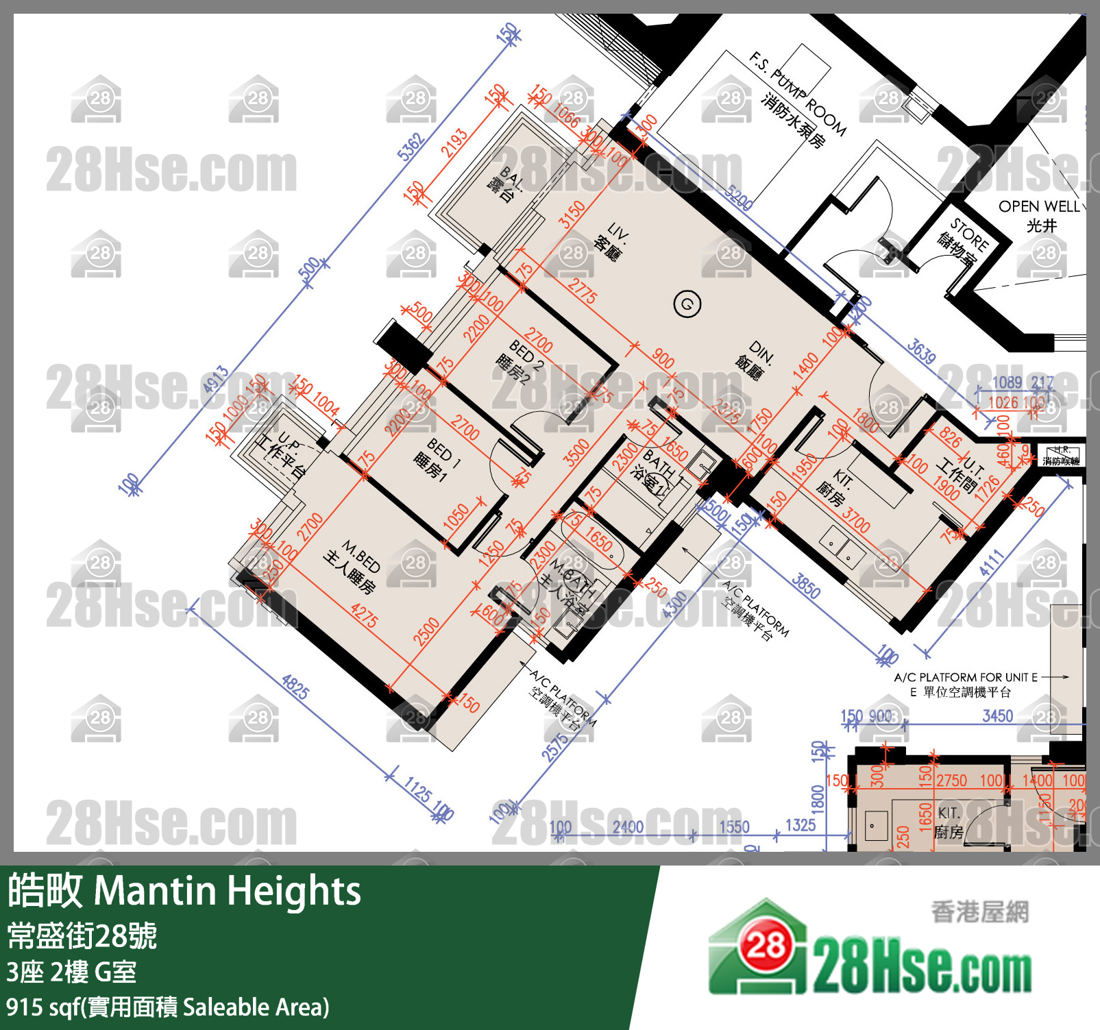 皓畋 3座 2樓 G室 平面圖