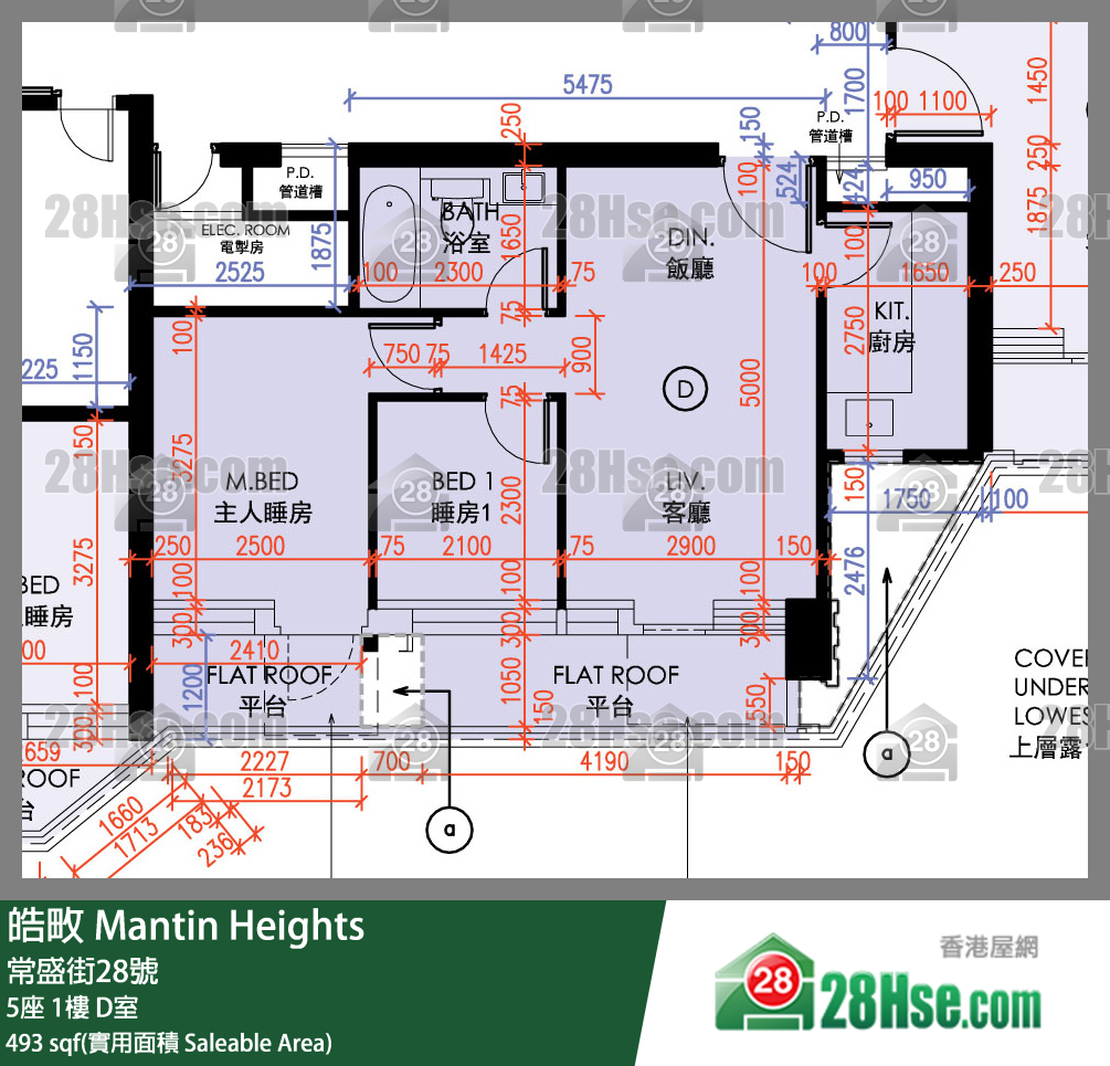 皓畋 5座 1樓 D室 平面圖