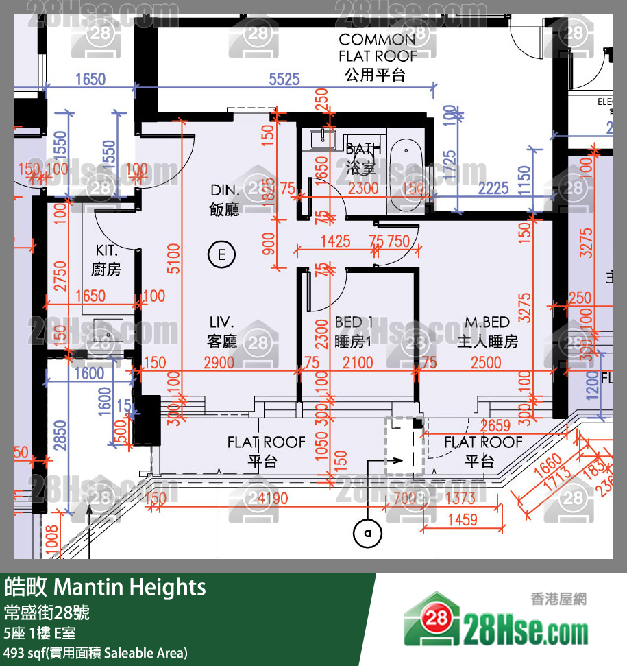 皓畋 5座1樓 E室 平面圖