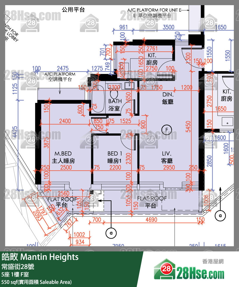 皓畋 5座 1樓 F室 平面圖