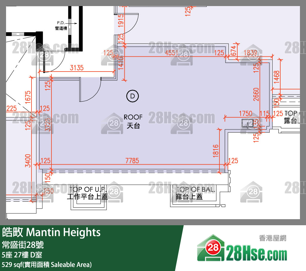 皓畋 5座 27樓 D室 平面圖