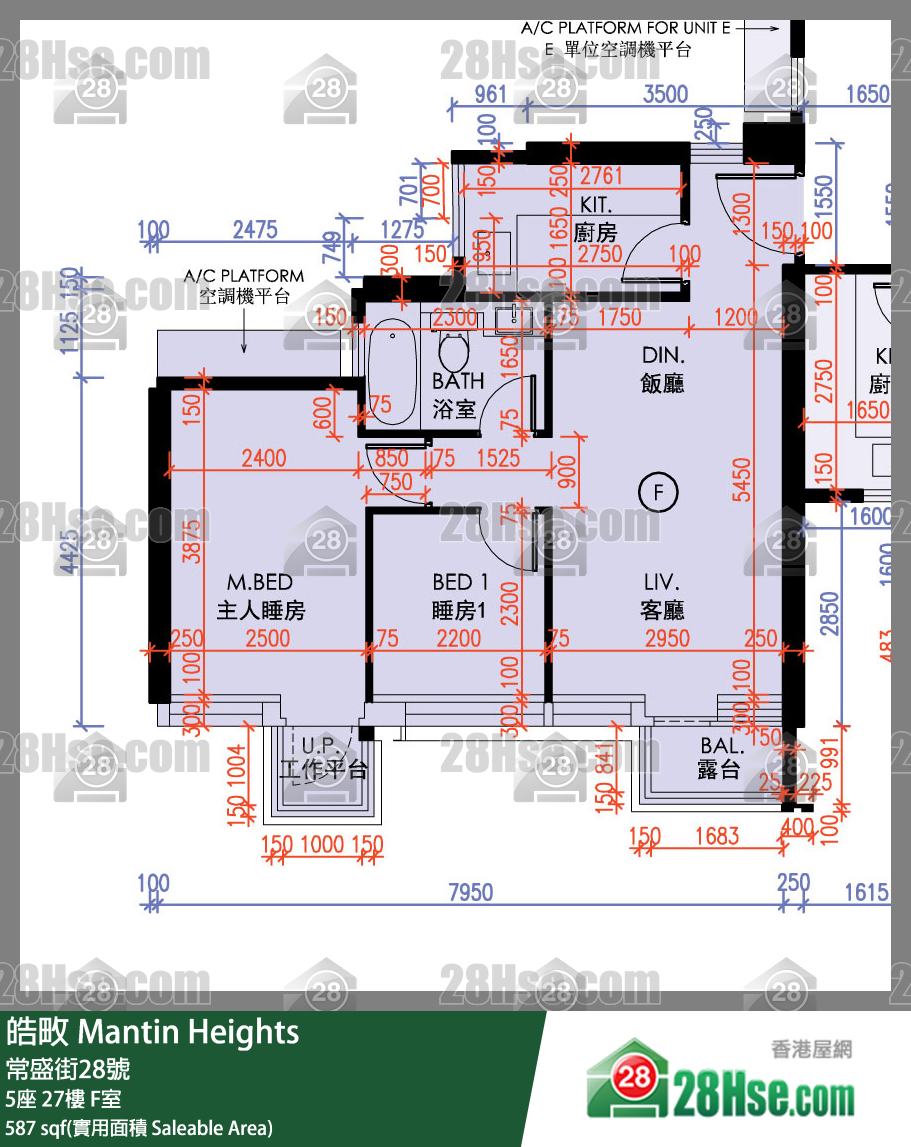 皓畋 5座 27樓 F室 平面圖