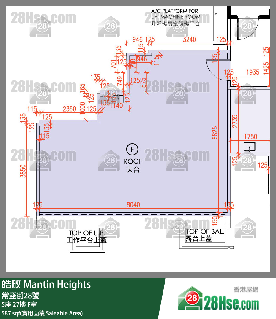 皓畋 5座 27樓 F室 平面圖