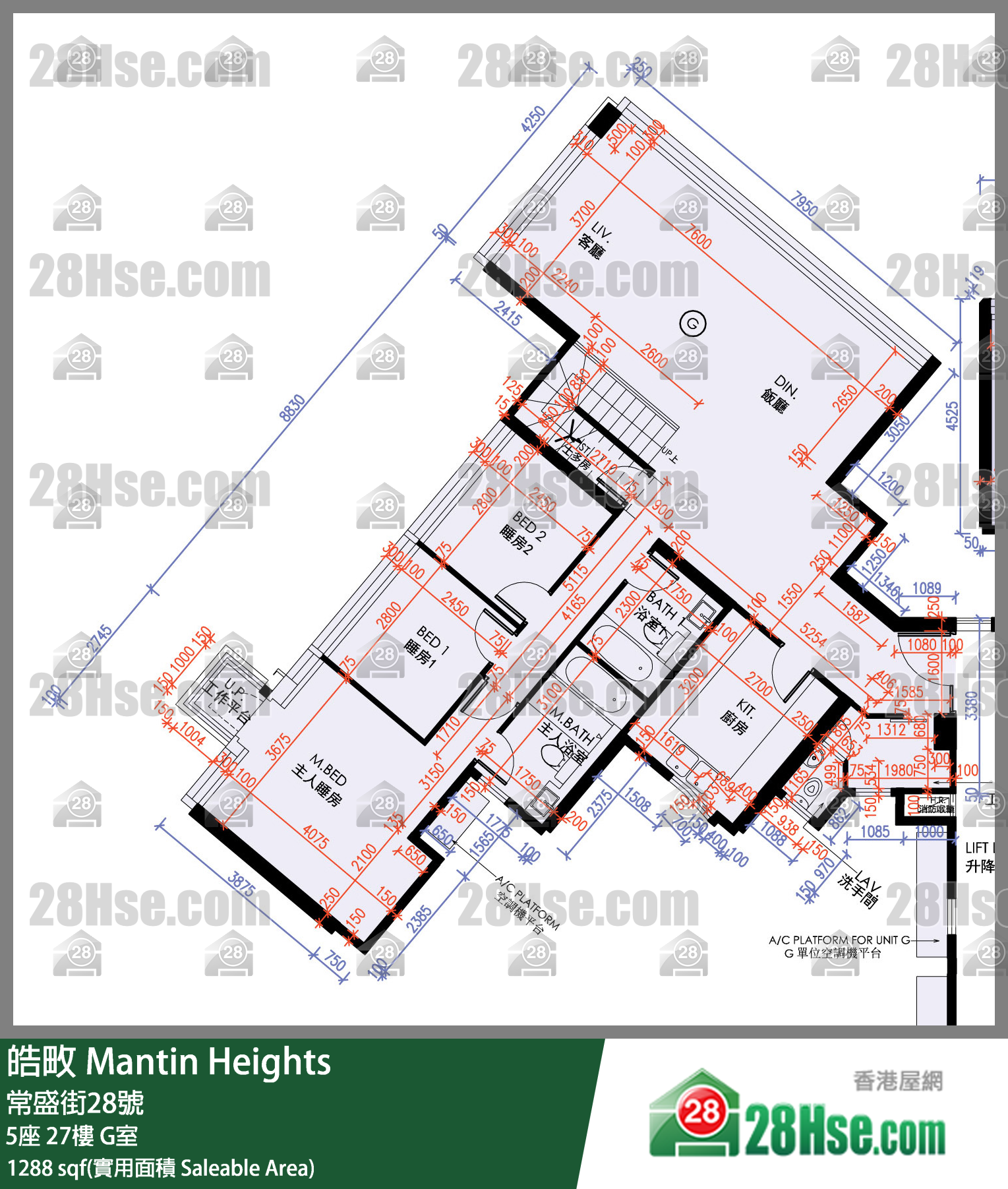 皓畋 5座 27樓 G室 平面圖