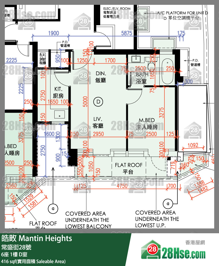 皓畋 6座 1樓 D室 平面圖