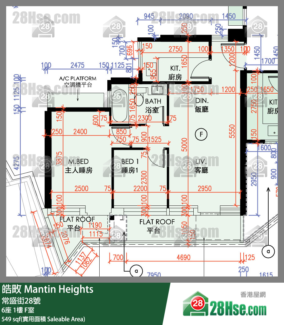 皓畋 6座 1樓 F室 平面圖
