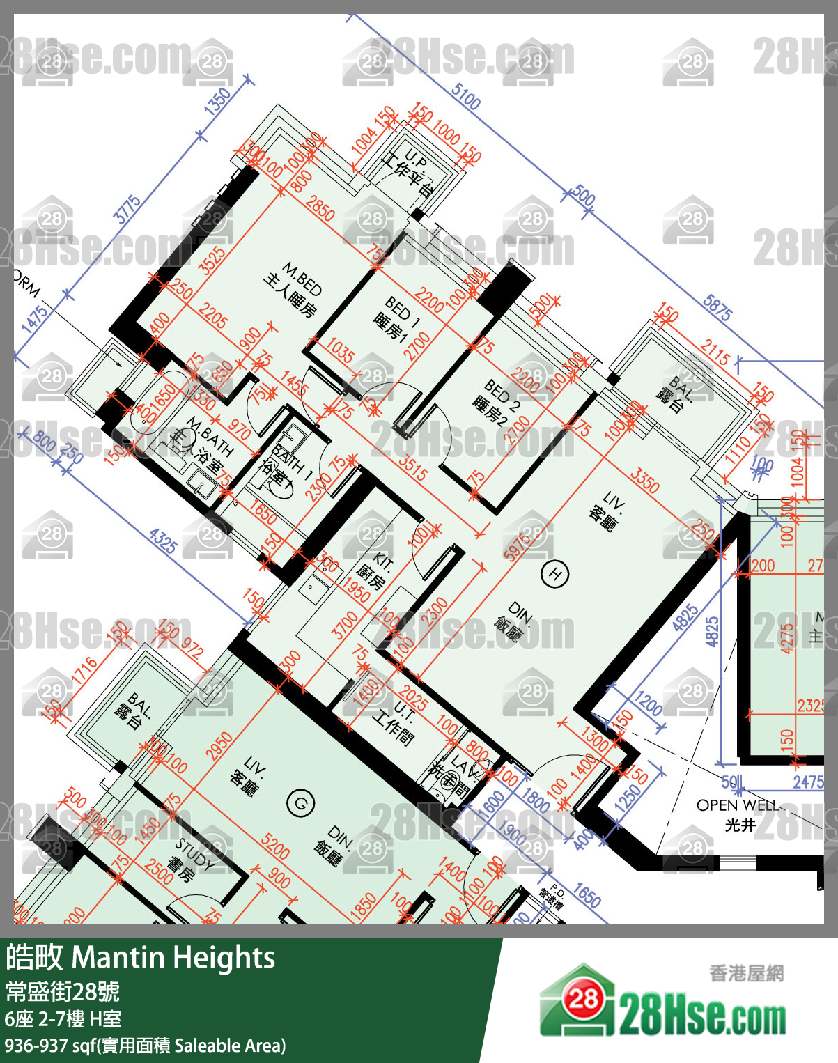 皓畋 6座6樓 H室 平面圖