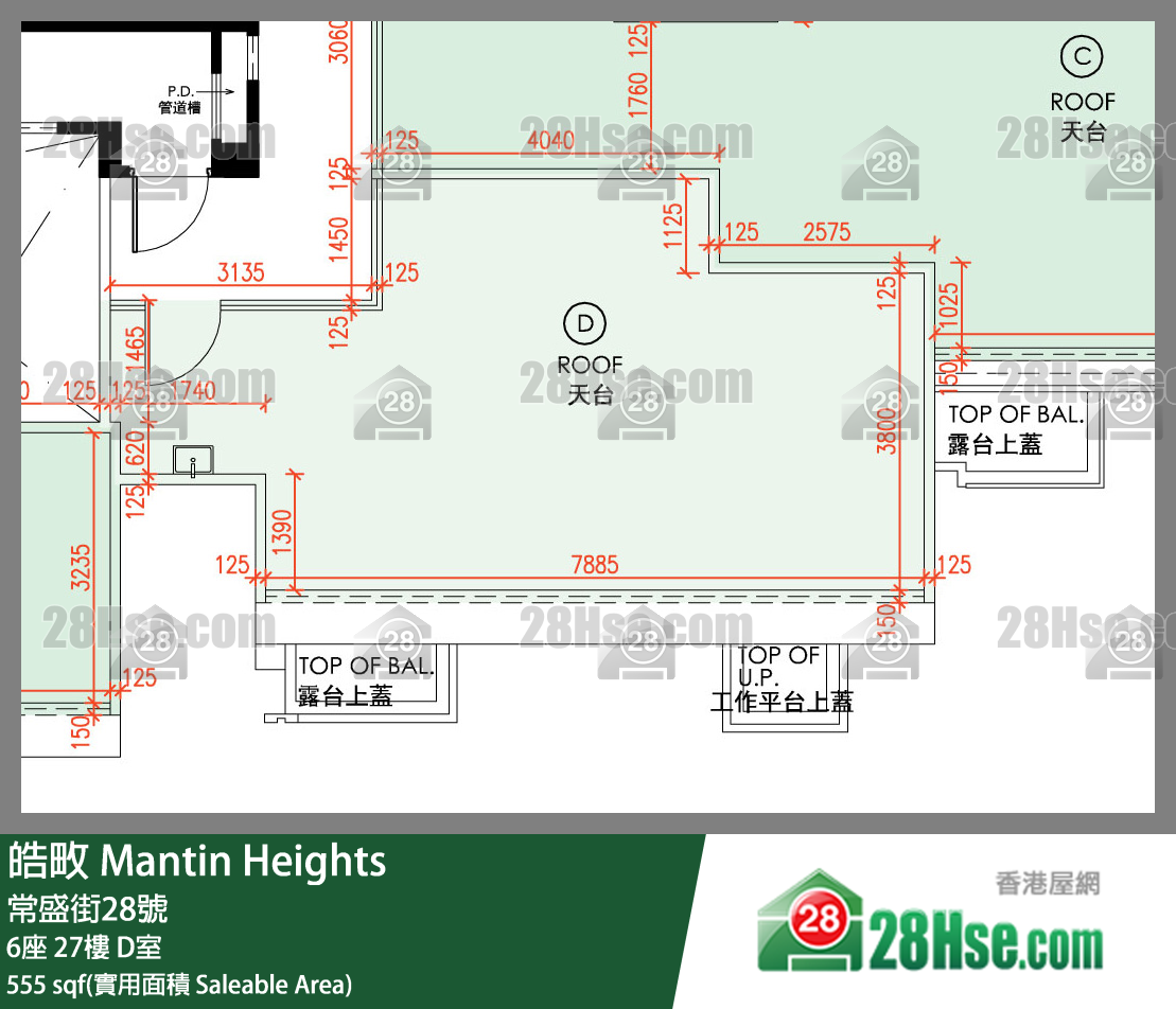 皓畋 6座 27樓 D室 平面圖