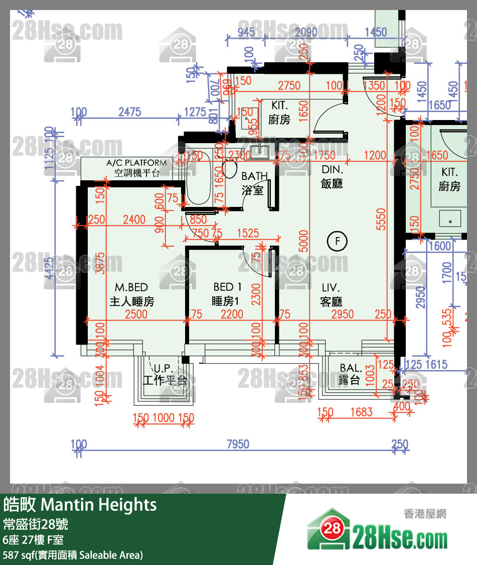 皓畋 6座 27樓 F室 平面圖