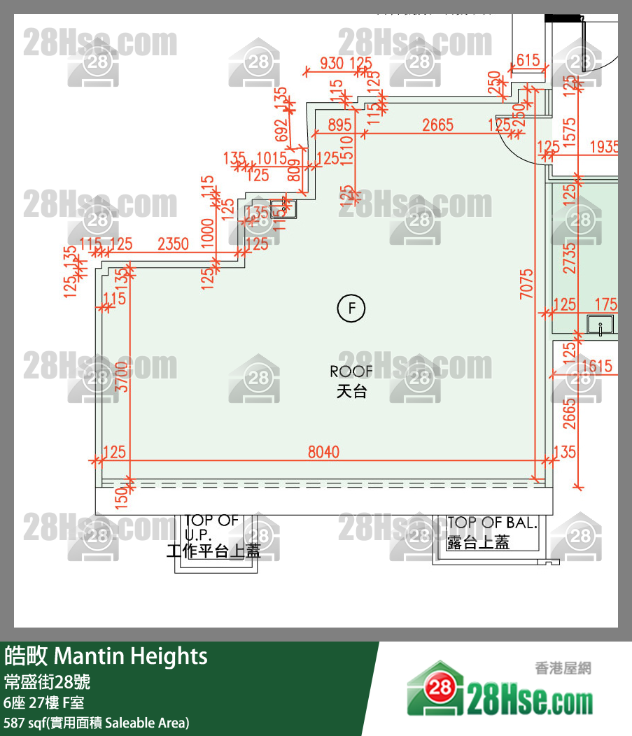 皓畋 6座 27樓 F室 平面圖