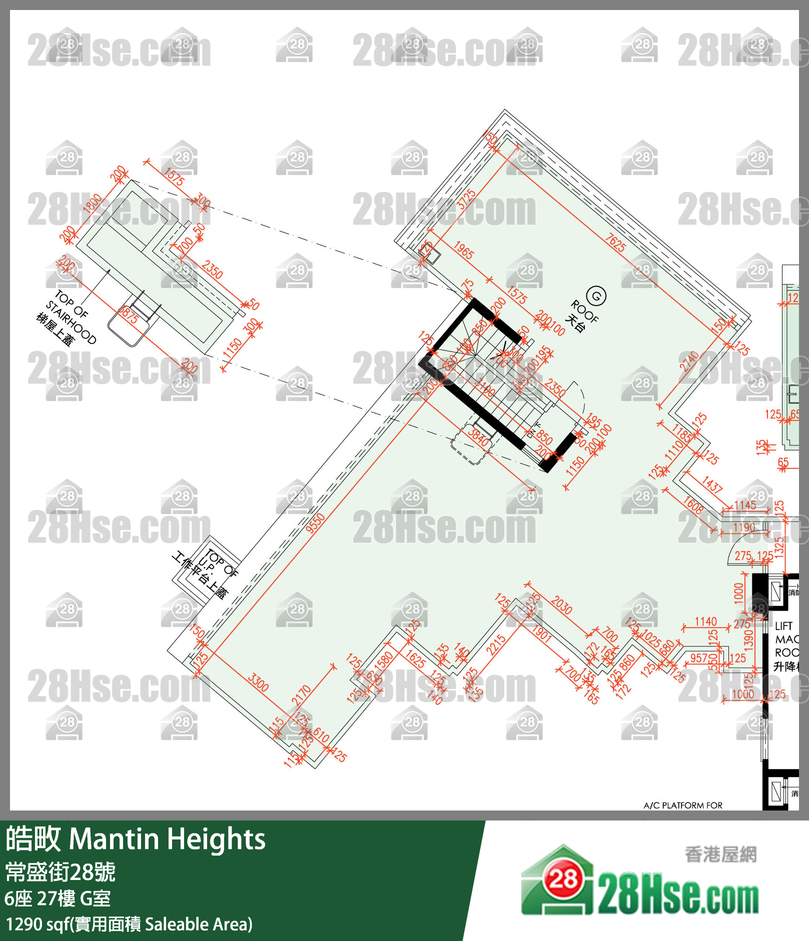 皓畋 6座 27樓 G室 平面圖
