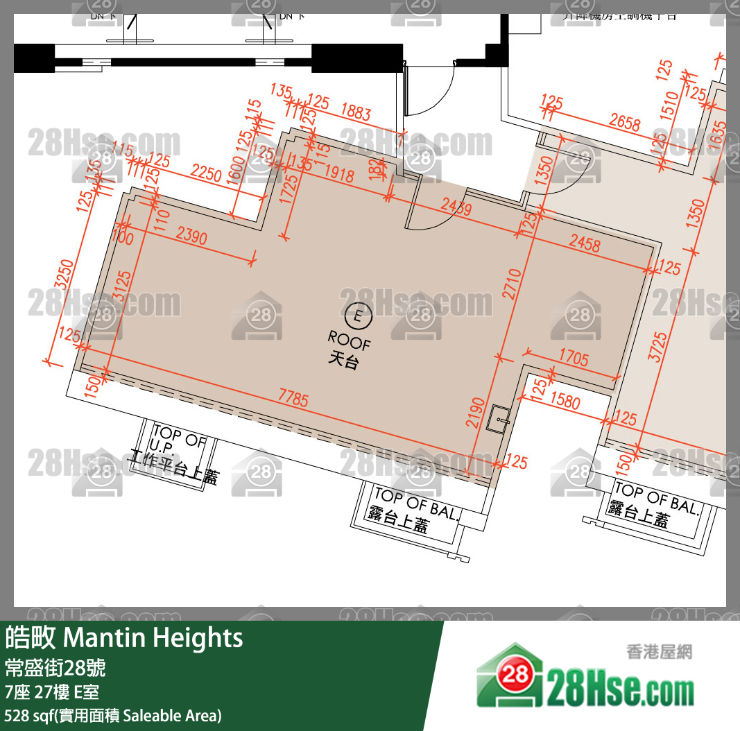 皓畋 7座27樓 E室 平面圖