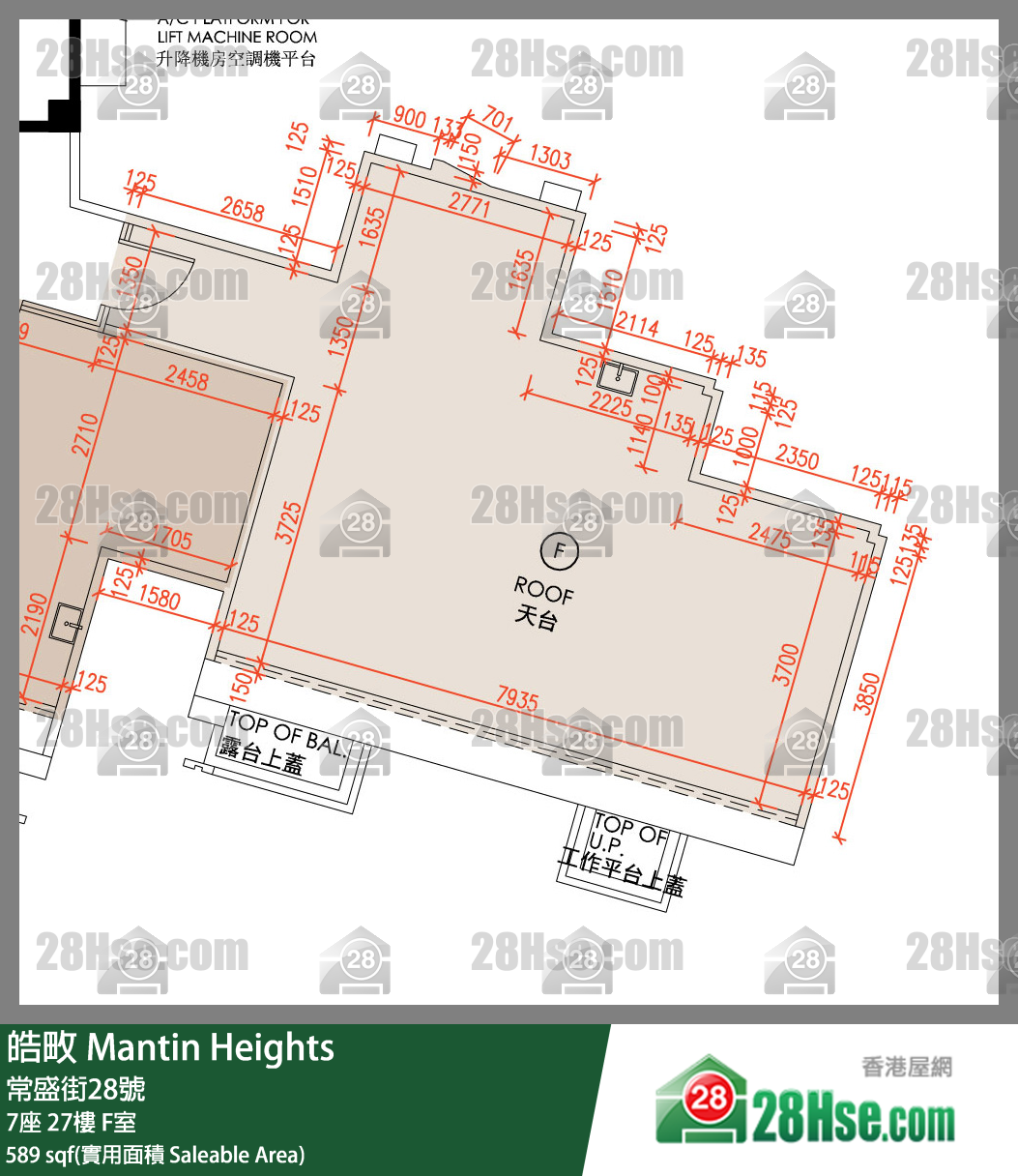 皓畋 7座 27樓 F室 平面圖