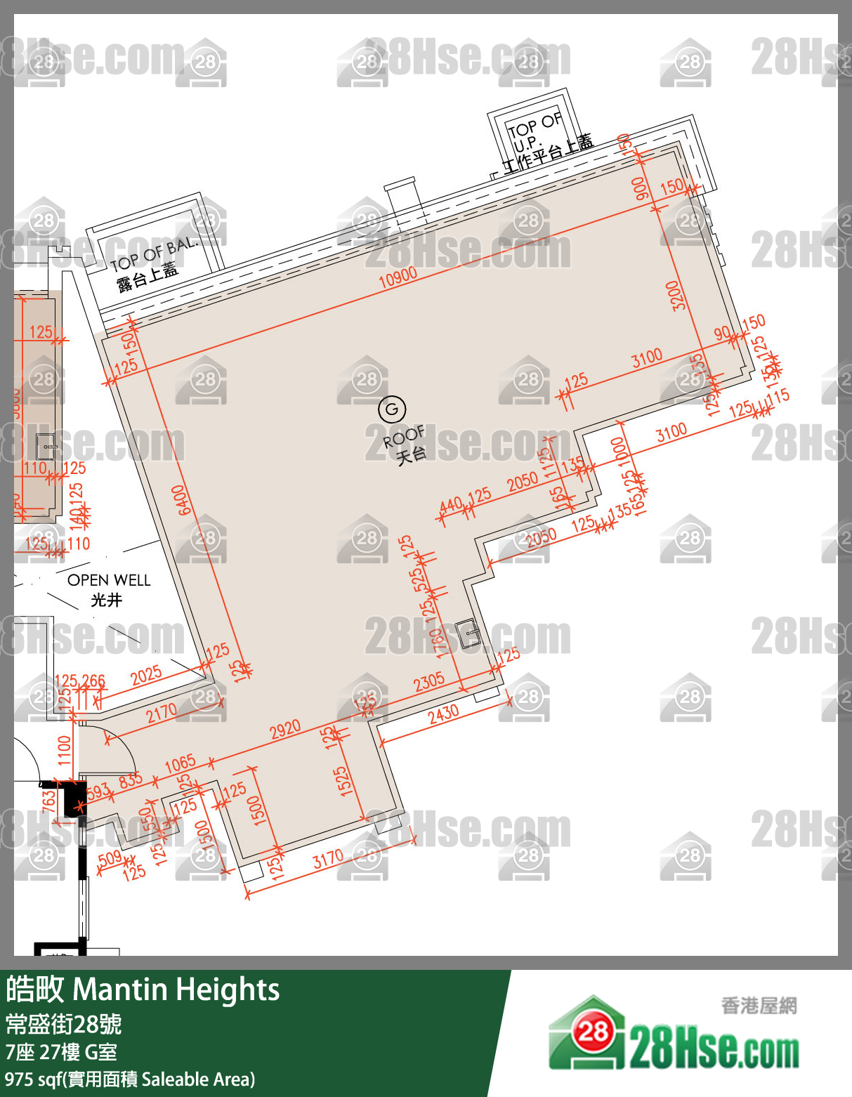 皓畋 7座 27樓 G室 平面圖