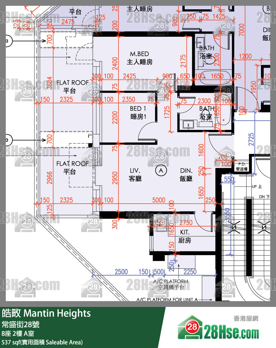 皓畋 8座2樓 A室 平面圖