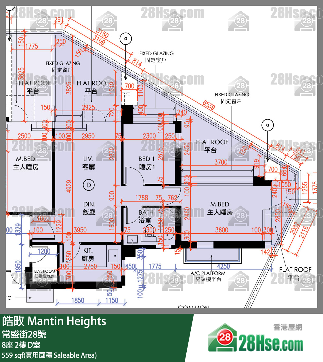 皓畋 8座 2樓 D室 平面圖