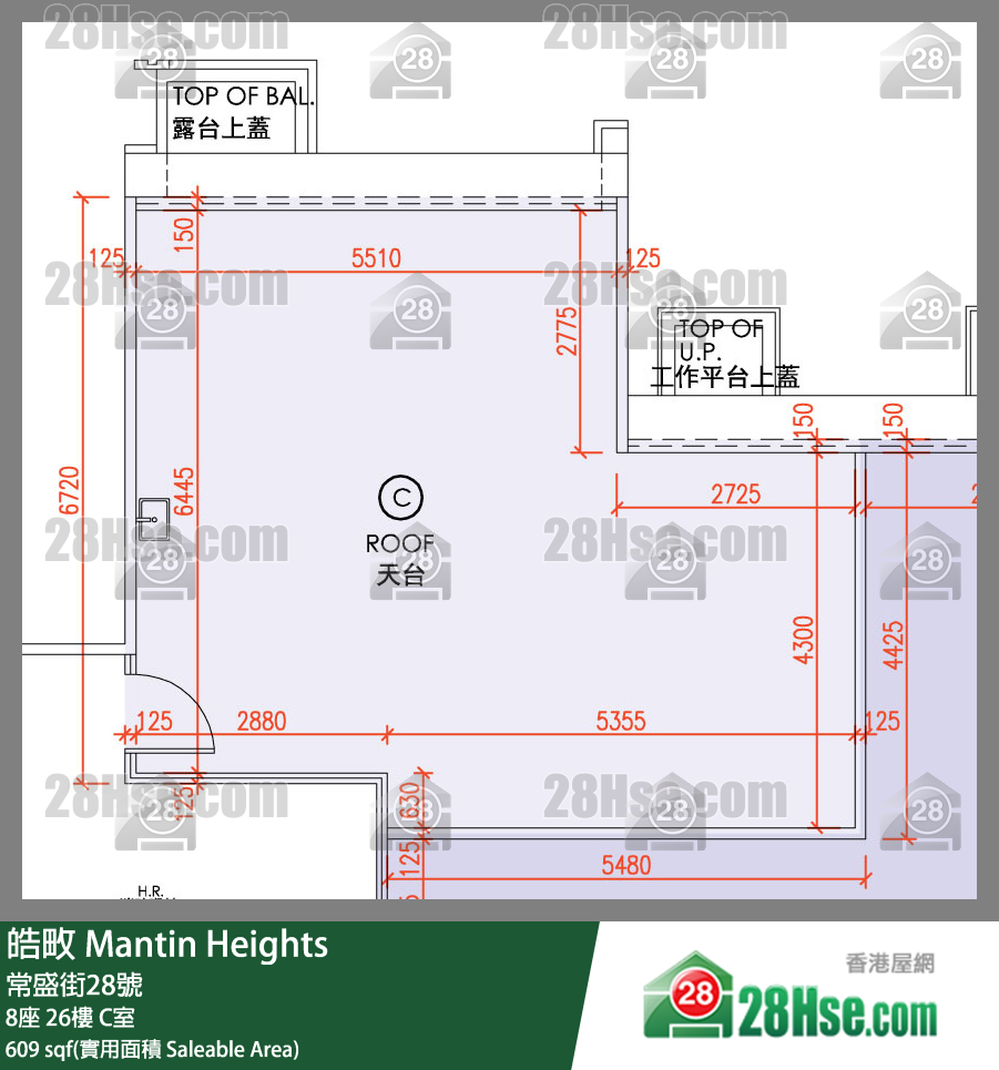 皓畋 8座26樓 C室 平面圖