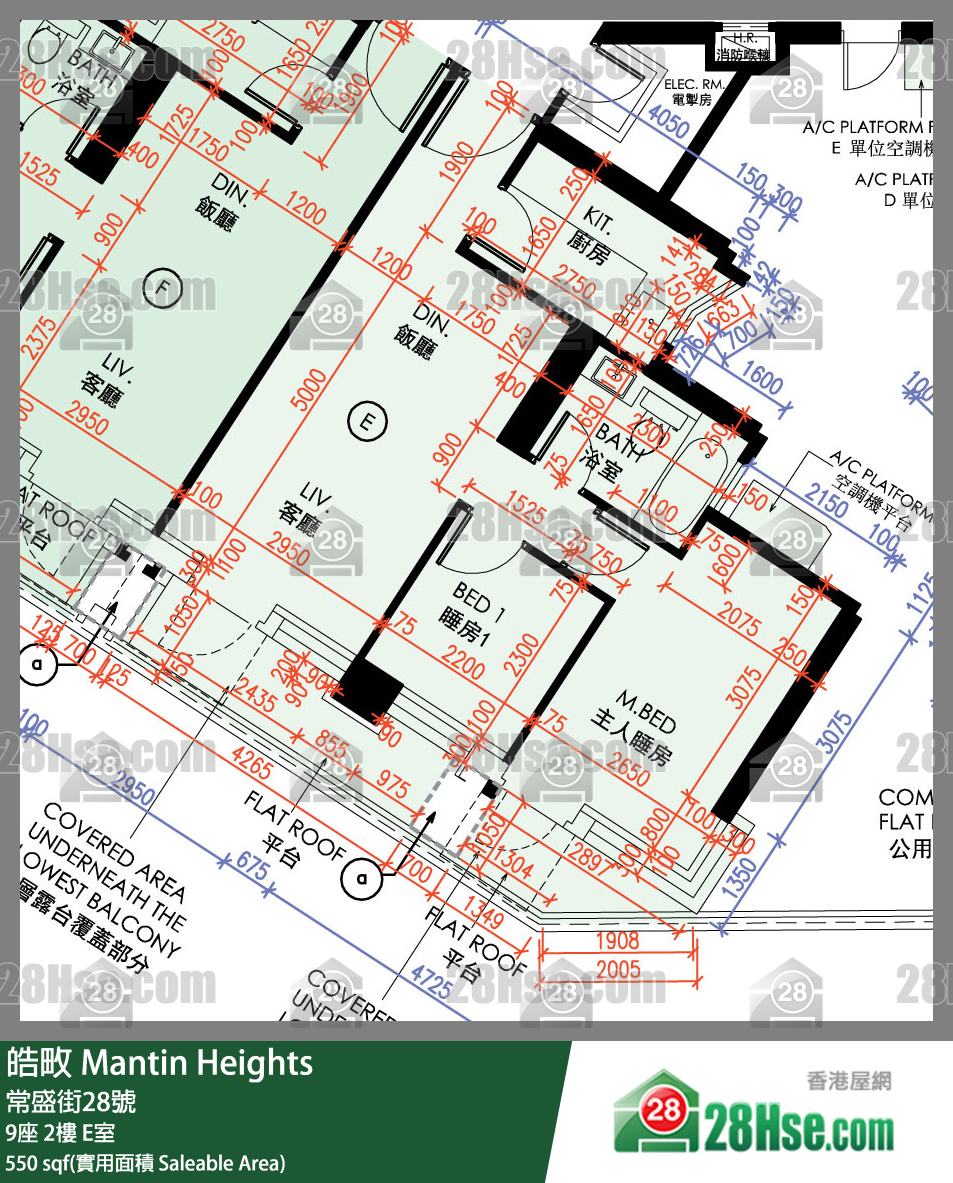 皓畋 9座2樓 E室 平面圖