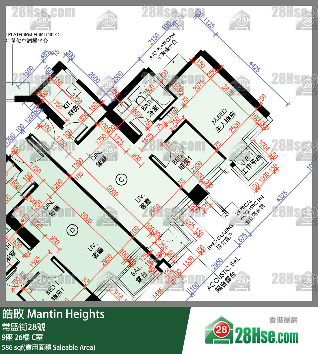 皓畋 9座 26樓 C室 平面圖