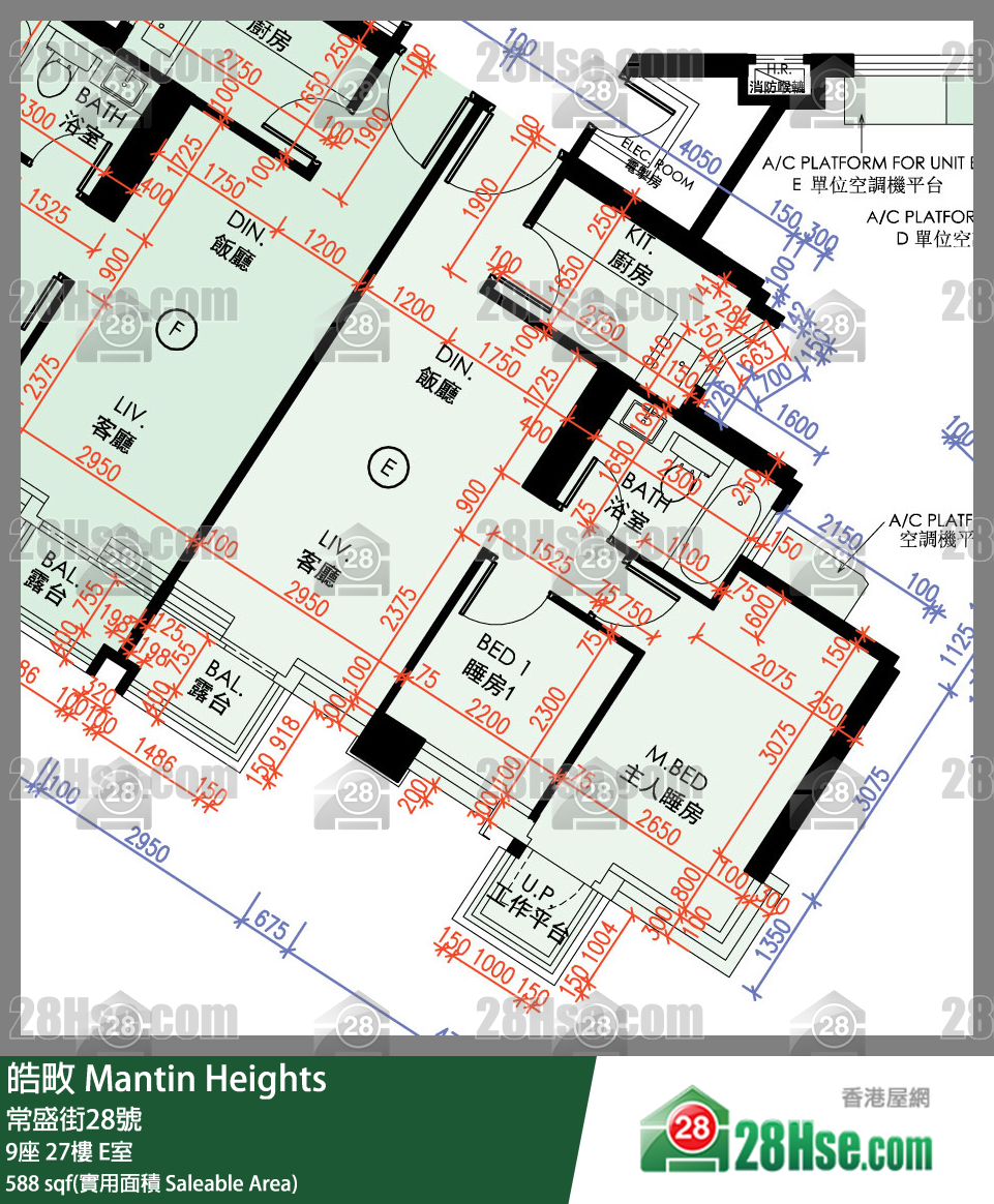 皓畋 9座27樓 E室 平面圖