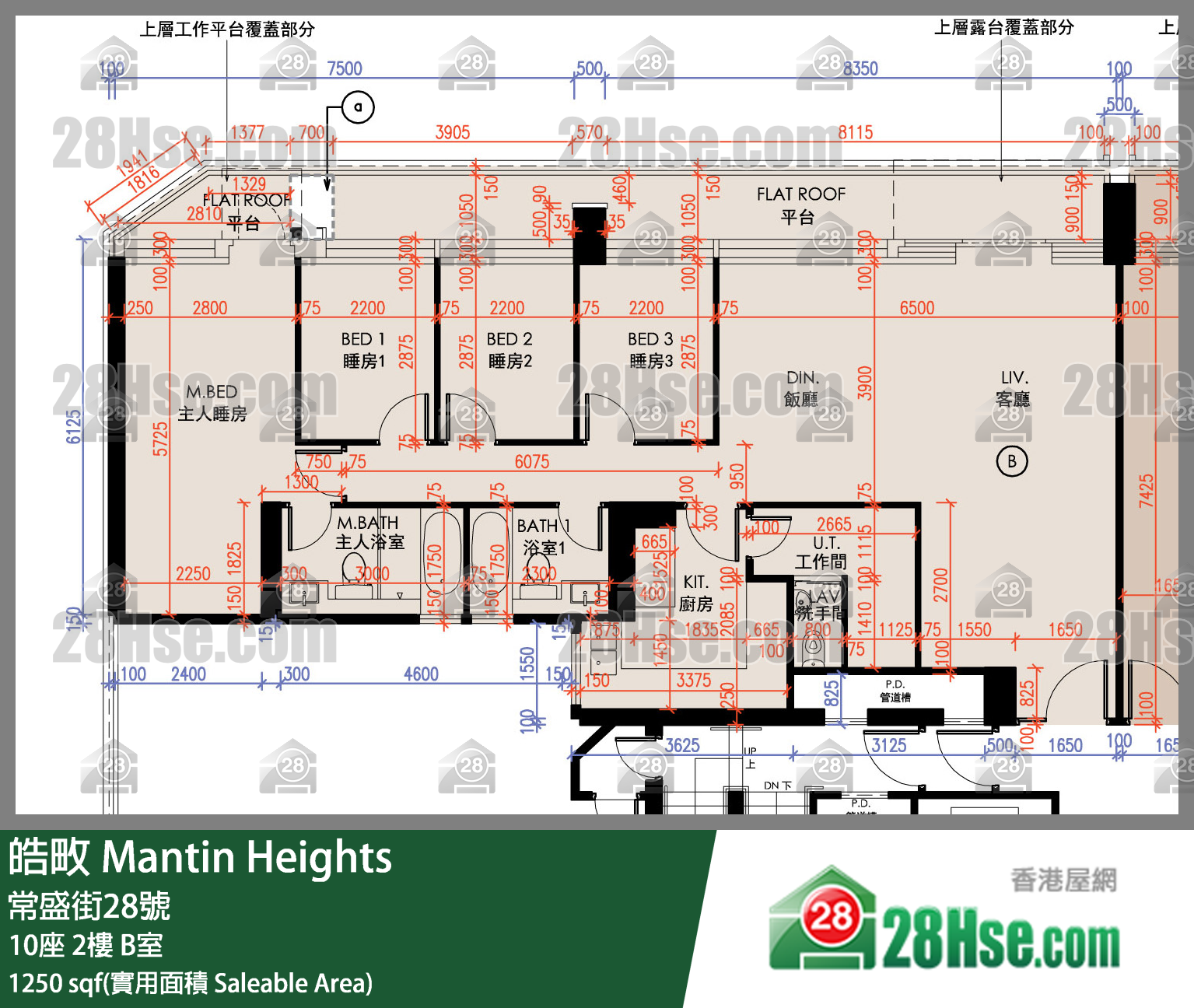 皓畋 10座 2樓 B室 平面圖
