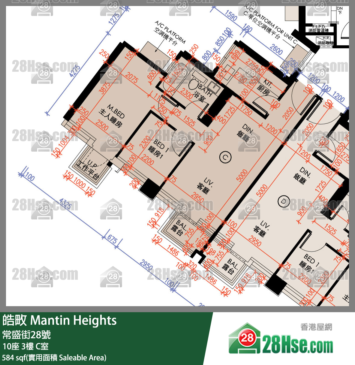 皓畋 10座3樓 C室 平面圖