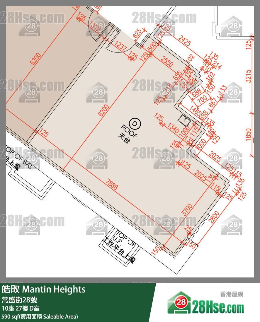 皓畋 10座 27樓 D室 平面圖