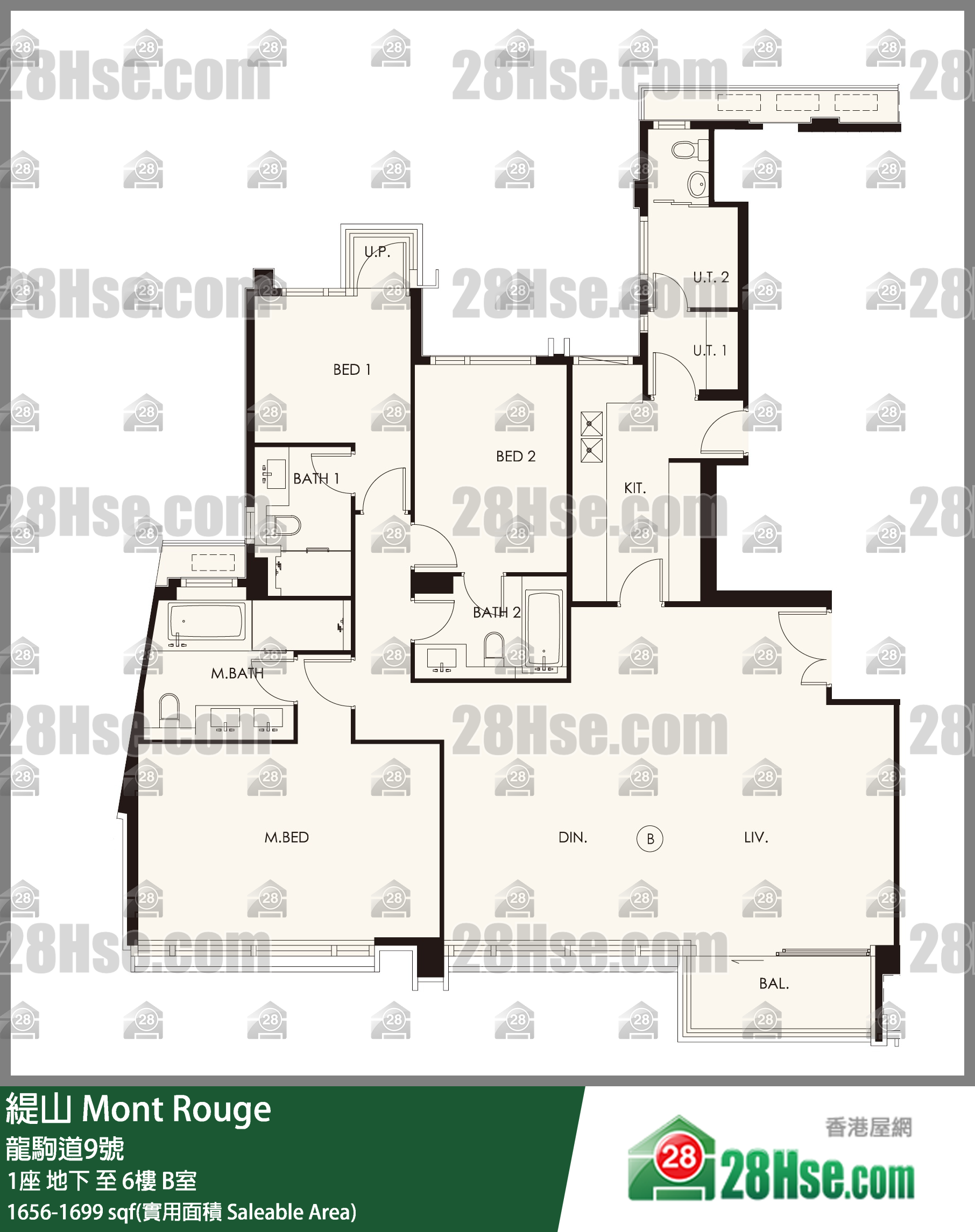 缇山 大厦1座6楼 B室 平面图