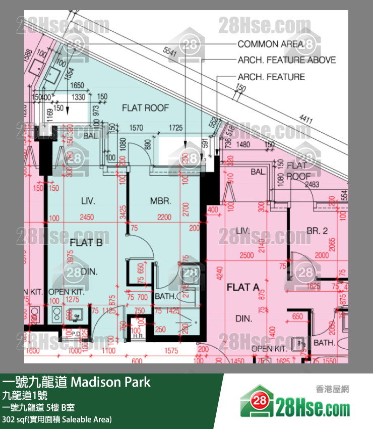 一號九龍道 一號九龍道 5樓 B室 平面圖
