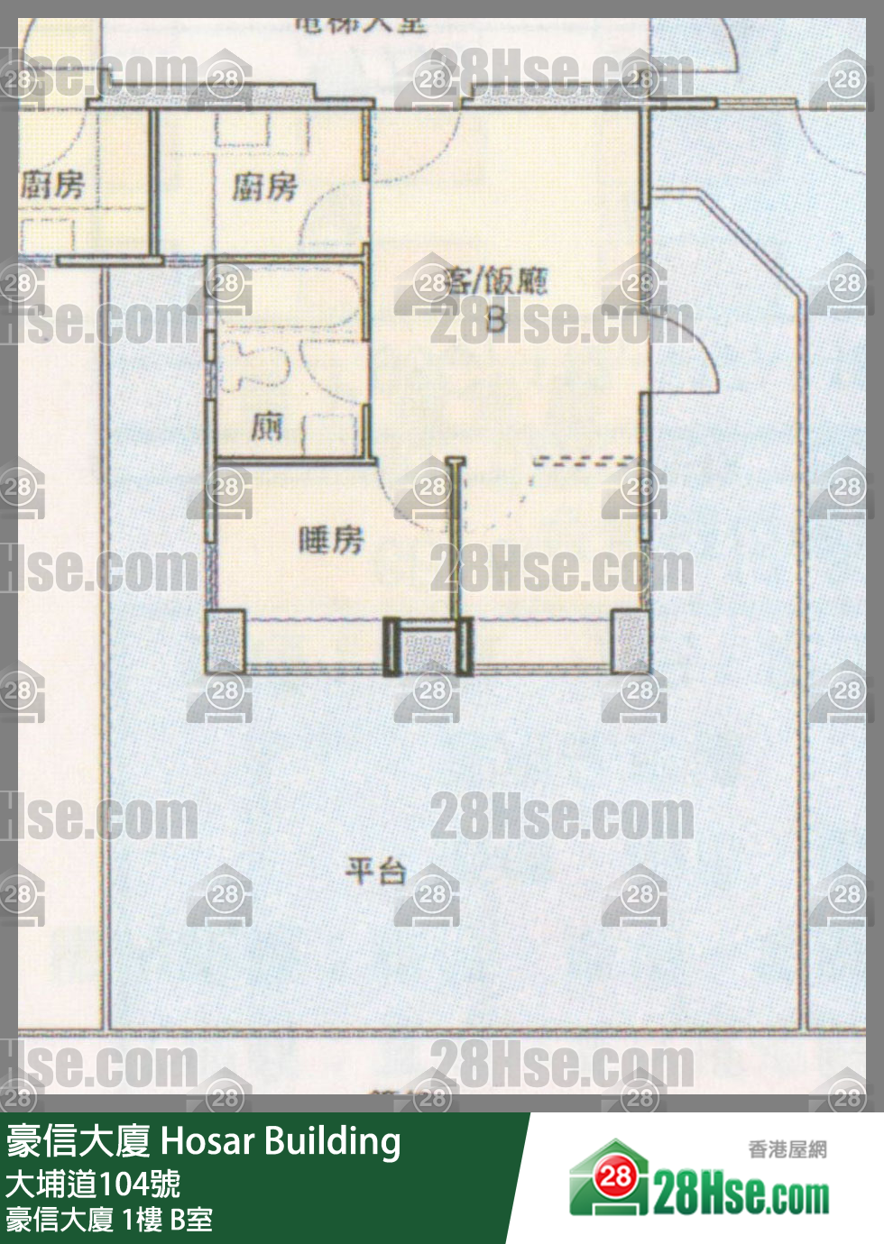 豪信大厦 豪信大厦1楼 B室 平面图