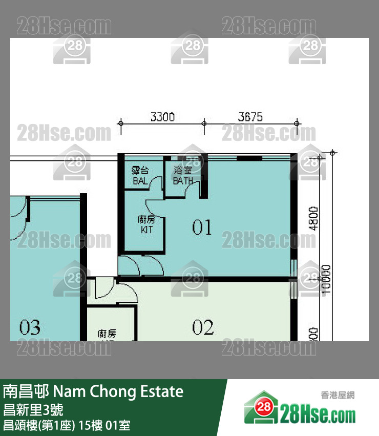 南昌邨 昌頌樓(第1座)15樓 01室 平面圖